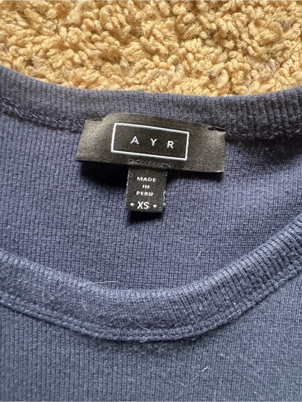 AYR Navy Stretchy Soft Comfortable Tee Size XS - Picture 2 of 7